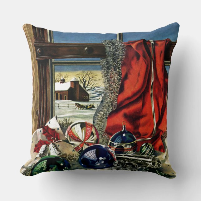 Coussin Ornements de Noël (Recto)