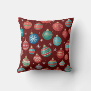 Coussin Ornements de Noël colorés motif