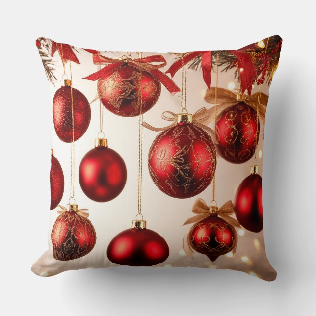 Coussin Ornements de Noël élégants (Recto)