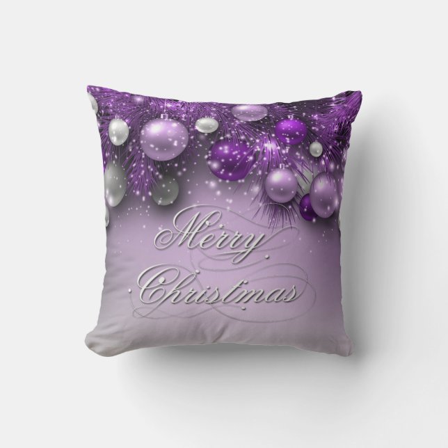 Coussin Ornements de Noël - Purples (Recto)