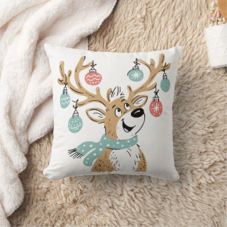 Coussin Ornements mignons d'andouillers de renne de Noël