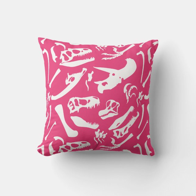 Coussin Os Dinosaures (Rose) (Recto)