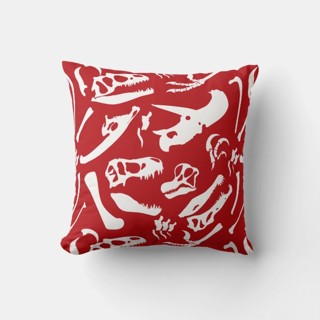 Coussin Os Dinosaures (Rouge) (Recto)