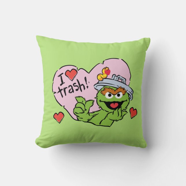 Coussin Oscar "I Love Trash" Valentine (Recto)