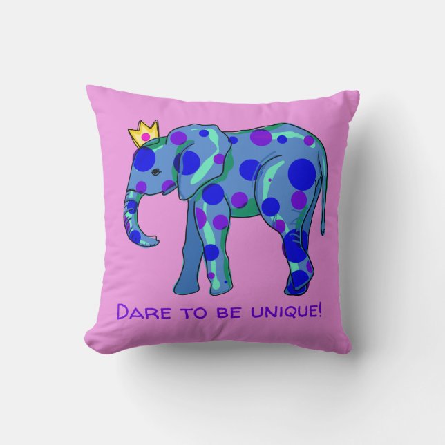 Coussin Oser être unique Eléphant Jeter l'Oreiller (Recto)