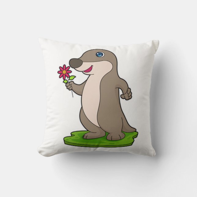 Coussin Otter à fleurs (Recto)
