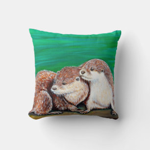 Coussin Otter Best Friends Peinture
