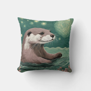 Coussin Otter dans une nuit étoilée Ocean Sage et couleur