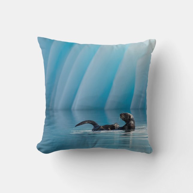 Coussin Otter de mer joueuse (Recto)