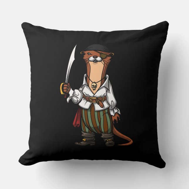 Coussin Otter Pirate Animal marin Capitaine Animal (Recto)