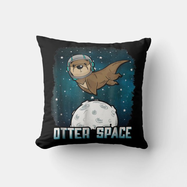 Coussin Otter Space | Funny Otter Space Animal (Recto)