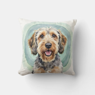 Coussin Otterhound aquarelle vague d'eau Art