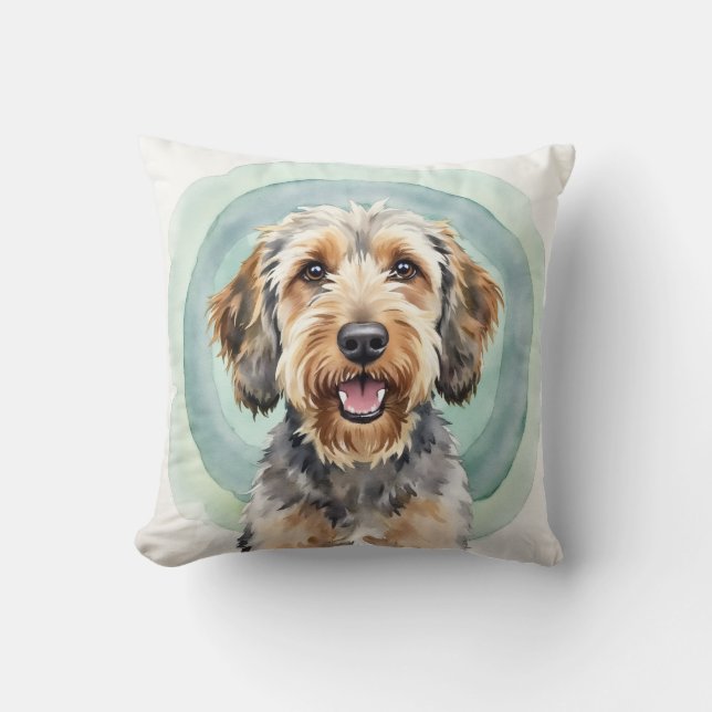 Coussin Otterhound aquarelle vague d'eau Art (Recto)