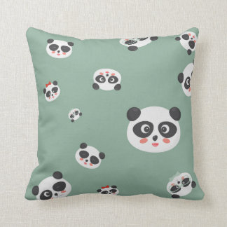 Coussin ou coussin mignon de visages de panda