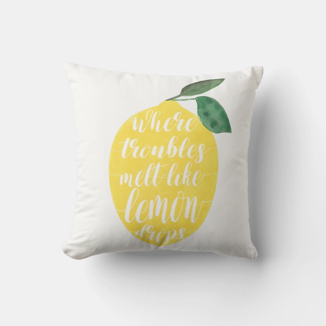 Coussin Où Les Problèmes Fondent Comme Le Citron Lève L'Or (Recto)