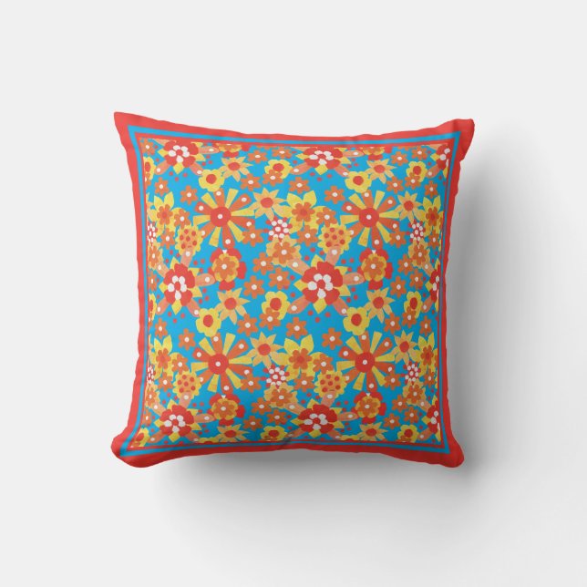 Coussin ou oreiller, motif floral mousseux (Recto)