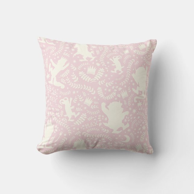 Coussin Où sont les choses sauvages motif floral rose (Recto)