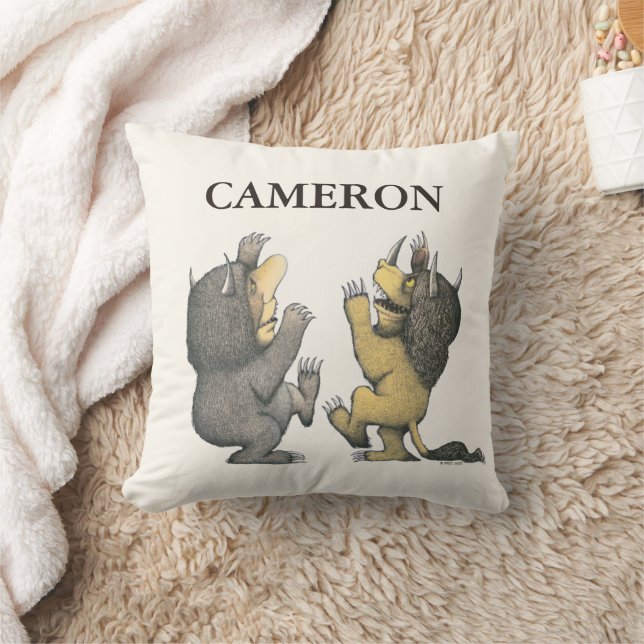 Coussin Où sont les monstres | Ajoutez votre nom (Couverture)