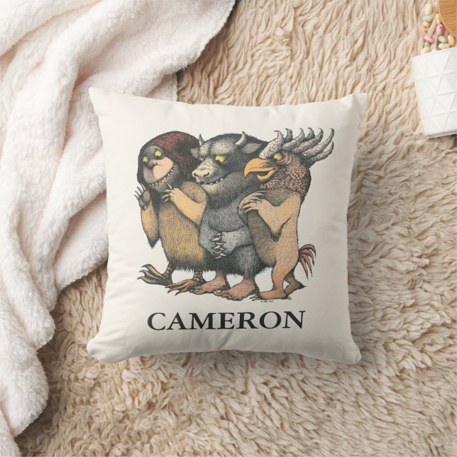 Coussin Où sont les monstres | Ajoutez votre nom (Couverture)