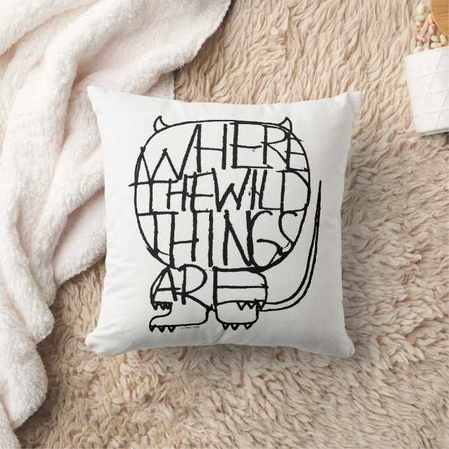 Coussin Où sont les monstres | Croquis de monstre (Couverture)