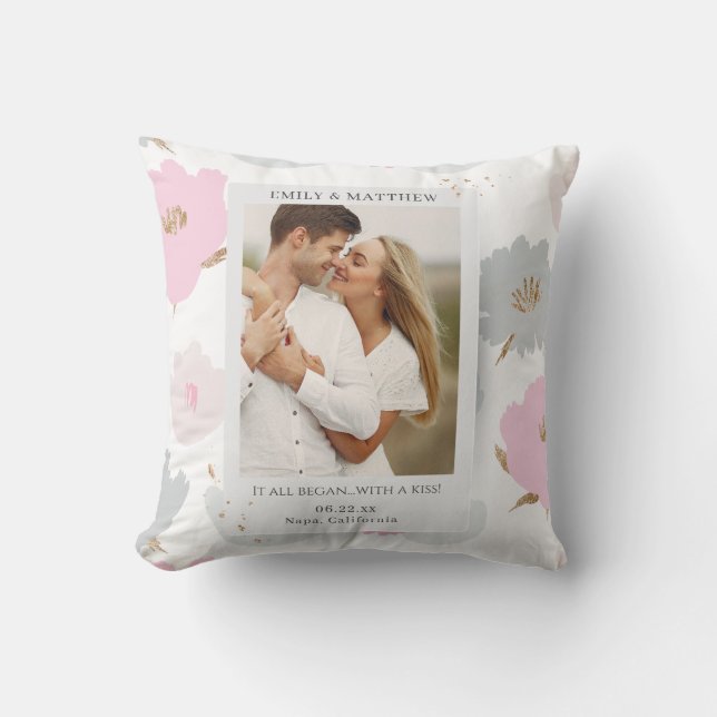 Coussin Où tout a commencé Couples romantiques Personnalis (Recto)