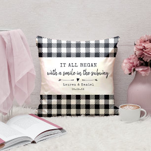 Coussin Où Tout A Commencé L'Ivoire Plaid Valentines Day