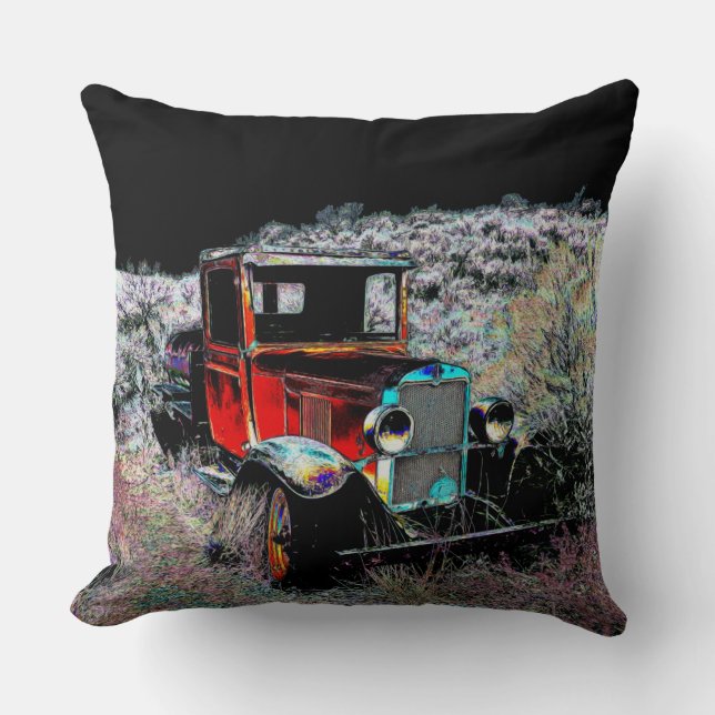 Coussin Oublié - Vieux camion Vintage (Recto)