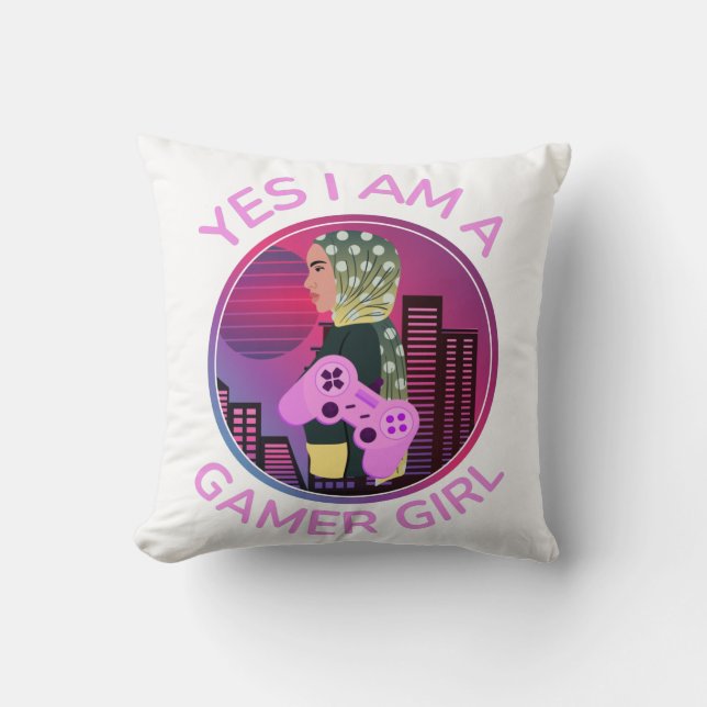 COUSSIN OUI JE SUIS UNE FILLE JOUEUSE (Recto)