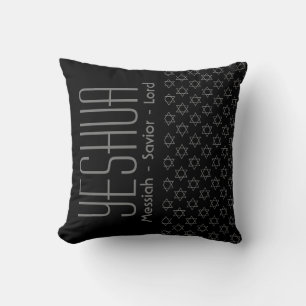 Coussin OUI MESSIE SAUVEUR SEIGNEUR Personnalisé NOIR