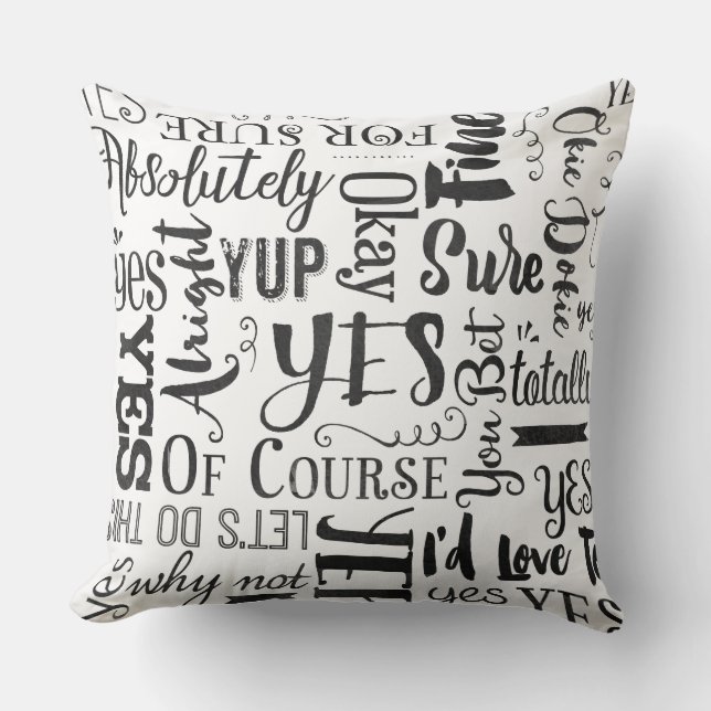 Coussin Oui oui OUI ! Carreau réversible lunatique (Recto)