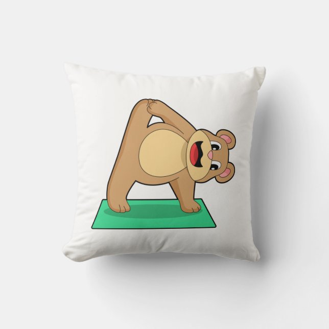 Coussin Ours au Yoga Fitness (Recto)