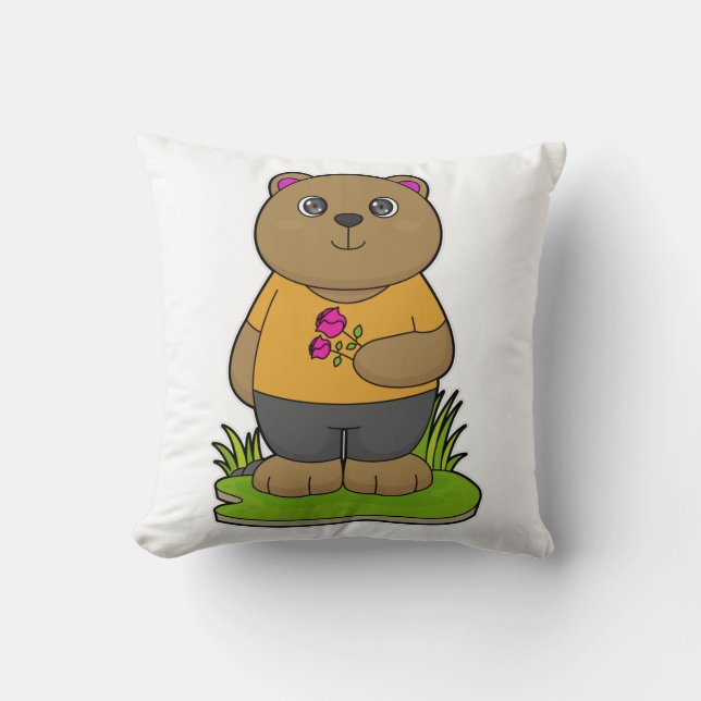 Coussin Ours aux fleurs (Recto)