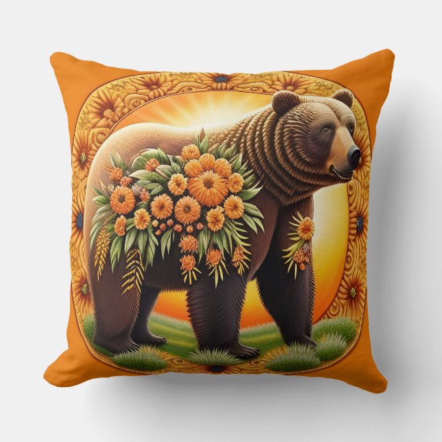 Coussin Ours brun majestueux  (Recto)