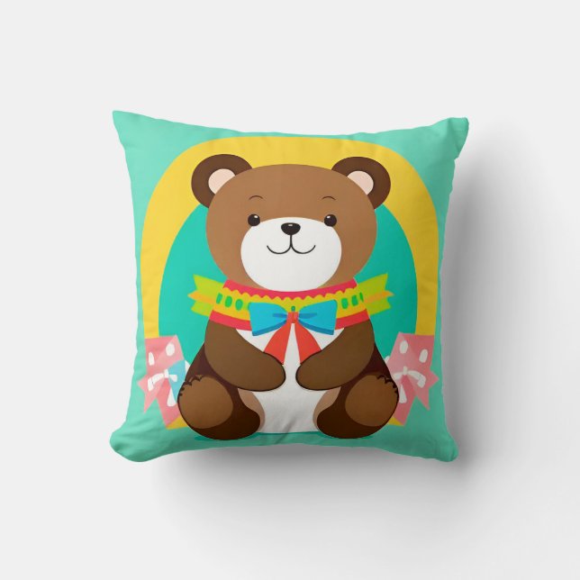 Coussin Ours caricature mignon (Recto)