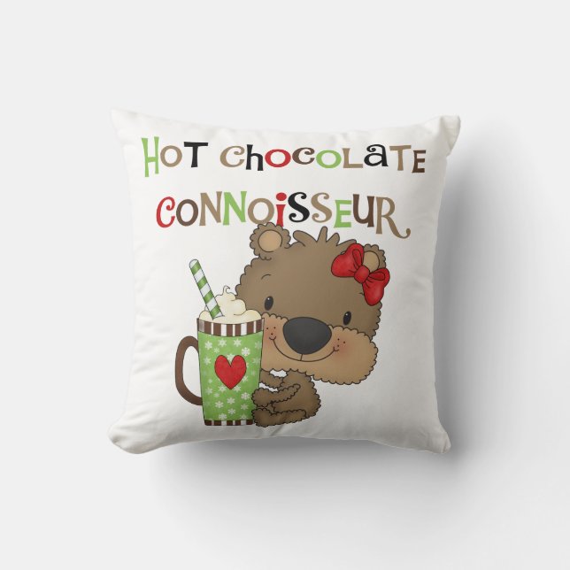 Coussin Ours chaud de fille de ChocolateConoisseur (Recto)