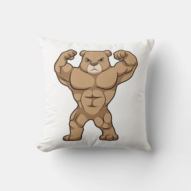 Coussin Ours comme Bodybuilder avec de grands Muscles (Recto)