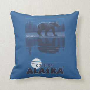 Coussin Ours dans le clair de lune - cari, Alaska