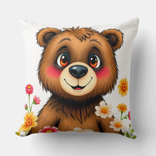 Coussin Ours de dessin animé mignon (Recto)
