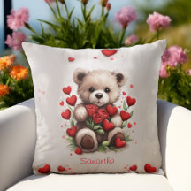 Ours de la Saint-Valentin mignon avec des roses ro