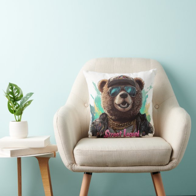 Coussin Ours de légende de rue - Design graphique Cool (Chaise)
