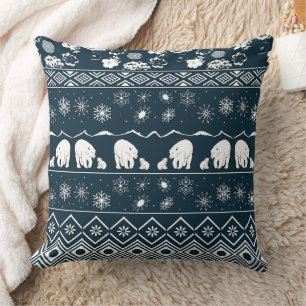 Coussin Ours de maman avec Motif d'ours de bébé en bleu-ve