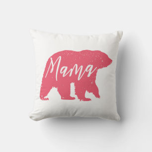 Coussin Ours de maman rose 