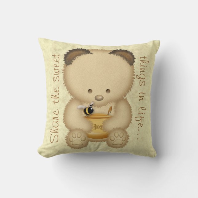 Coussin Ours de miel mignon (Recto)
