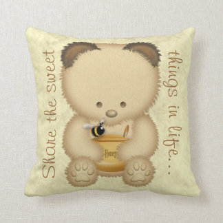 Coussin Ours de miel mignon
