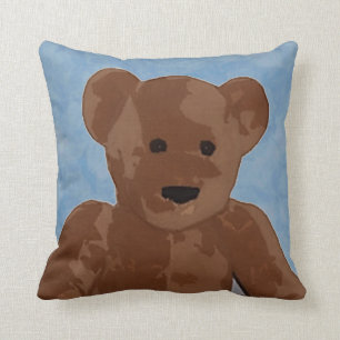 Coussin Ours de nounours de jouet dans le bleu