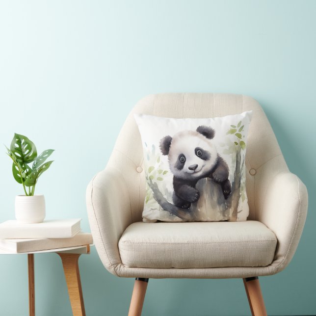 Coussin Ours de panda aquarelle (Chaise)