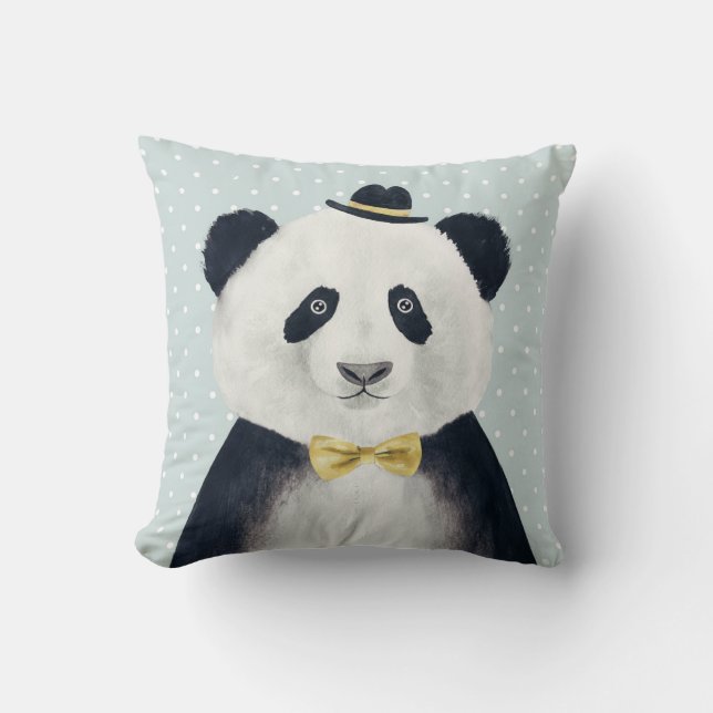Coussin Ours de panda aquarelle (Recto)