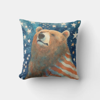 Coussin Ours des étoiles et des rayures de rêve