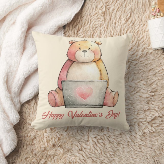 Coussin Ours d'ordinateur portable cosy pour la Saint-Vale (Couverture)