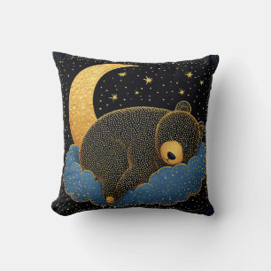 Coussin Ours dormant sur un nuage